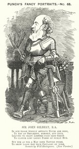 Punch Cartoon: Sir John Gilbert, English Artist by Edward Linley (after) Sambourne