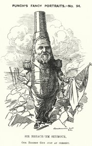Punch Cartoon: Sir Michael Seymour, British Admiral by Edward Linley (after) Sambourne