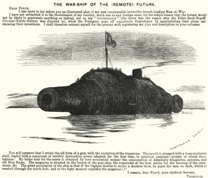 Punch Cartoon: The Warship of the (Remote) Future by Edward Linley (after) Sambourne