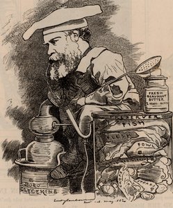 Cartoon of Frederick Settle Barff in the Punch