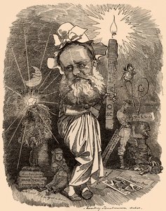 Cartoon of Wilkie Collins novelist by Edward Linley Sambourne