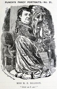 Illustrated portrait of Mary Elizabeth Braddon (Maxwell)