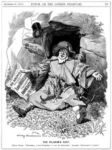 The Pilgrims Rest, caricature of Paul Kruger, South African politician, 1900 by Edward Linley Sambourne