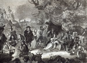 Highgate Fields During the Great Fire of London in 1666 by Edward Matthew Ward