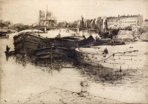 View of Notre Dame from the Seine by Edward Millington Synge