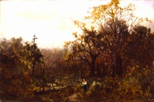 Untitled Landscape--Woman Carrying Wood