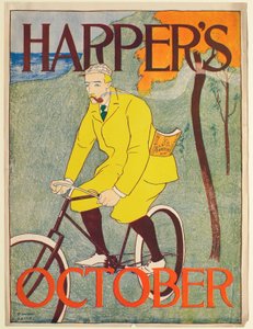 Man in Yellow Suit on Bicycle, October Harper