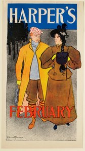 Man with Skates and Yellow Coat with Girl, February Harper