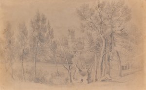 Landscape with Church by Edward Pretty