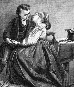 The acceptance of a proposal for marriage