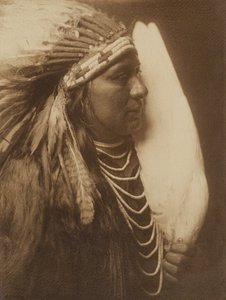 Three Feathers - A Nez Perce Native American by Edward S. Curtis