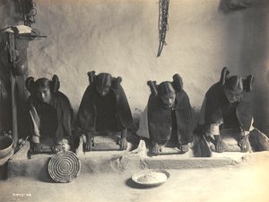 The Mealing Trough - Hopi by Edward S. Curtis by Edward Sheriff Curtis
