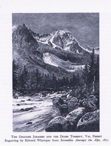 The Grand Jorasses and the Doire Torrent, Val Ferrett by Edward Whymper