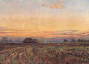 The sun is setting . . . . Earth like a tired child turns her face to the bosom of the night by Edward Wilkins Waite