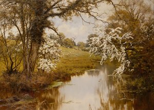 Where Spreading Hawthorns Gaily Bloom by Edward Wilkins Waite