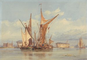 Bomb Proof Battery near Gillingham, on the Medway... by Edward William Cooke