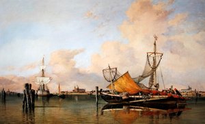 Evening Before Bad Weather on the Lagoon, Venice by Edward William Cooke