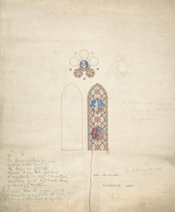 Design for Stained Glass Windows in Ditteridge Church by Edward William Godwin