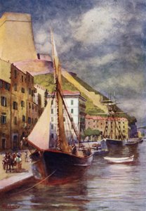 Corsica: The Harbour, Bonifacio by Edwin Arthur Norbury