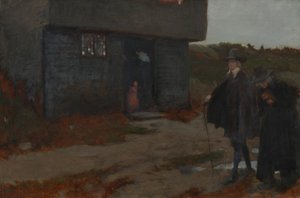 At the Cottage Door (17th Century New England Scene) by Edwin Austin Abbey