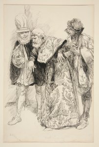 Baptista Protests, illustration for Act I, Scene i, Taming of the Shrew by Edwin Austin Abbey