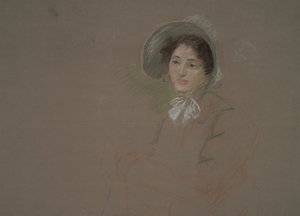 Bust-Length Sketch of a Woman Wearing a Bonnet by Edwin Austin Abbey