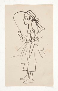 Cartoon of a Young Girl by Edwin Austin Abbey