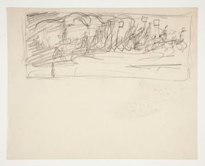Composition study for The Quest of the Holy Grail (series of fifteen paintings for the Boston Public Library, completed in 1901) by Edwin Austin Abbey
