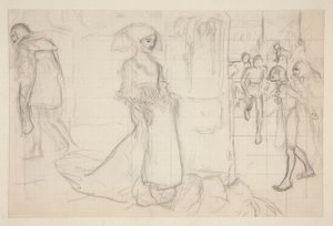 Composition Study for the Painting Faust and Margaret by Edwin Austin Abbey