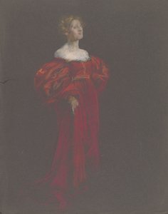 Female Figure in Blue and Pink by Edwin Austin Abbey