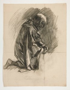 Figure Study for Sir Lancelot and Sir Bors Outfit Galahad with His Spurs (from The Quest of the Holy Grail)
