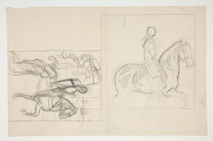 Galahad Departs, study for The Quest of the Holy Grail (series of fifteen paintings for the Boston Public Library, completed in 1901) by Edwin Austin Abbey