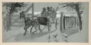 Group of People in an Open Cart - (unidentified illustration)