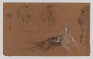 Hamlet - Cartoons for the Painting. Act II, Scene 2 by Edwin Austin Abbey