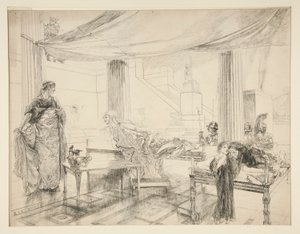 Hermione Entreats Polixenes (study for .1122) - Act I, Scene II, The Winter