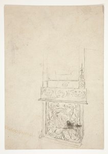 Interior Study of Chimney Piece by Edwin Austin Abbey