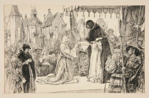Isabella and the Duke - Act V, Scene I, Measure for Measure by Edwin Austin Abbey