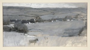Landscape with Cow in Foreground by Edwin Austin Abbey