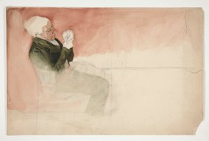 Man Seated, Examining the Inside of a Bowl by Edwin Austin Abbey