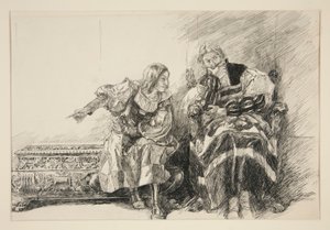Proteus and the Duke, from Act III, Scene I, Two Gentlemen of Verona by Edwin Austin Abbey