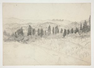 Roman Landscape as Seen from Balcony (recto); Seascape (verso) by Edwin Austin Abbey