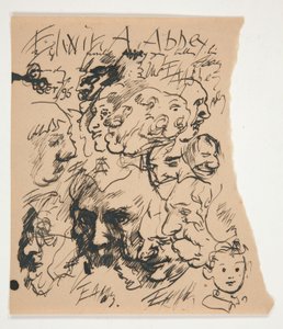 Sheet of Sketches of Heads by Edwin Austin Abbey