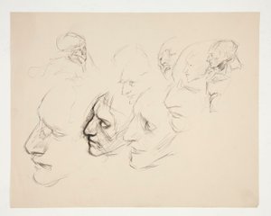 Sheet of Studies of a Single Face by Edwin Austin Abbey