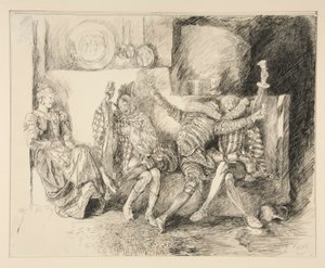 Sir Toby and his Companions, illustration for Act II, Scene iii, Twelfth Night by Edwin Austin Abbey