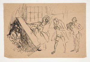 Sketch for School for Scandal, illustration for Scribner