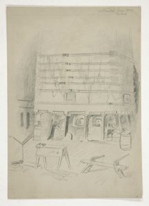 Sketch of Continental Iron Works (industrial interior)