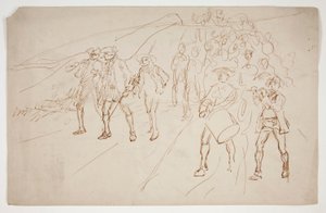 Sketch of Revolutionary War Troops, Marching