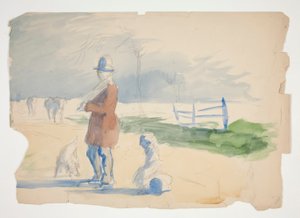 Sketch of a Man, Child and Dog