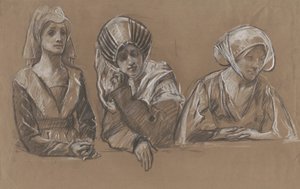 Studies of 3 Women for the Royal Exchange by Edwin Austin Abbey