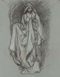 Study for Draped Female, Figure Study for The Quest of the Holy Grail (series of 15 paintings for the Boston Public Library, completed in 1901)
